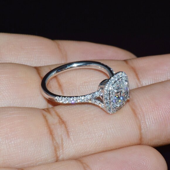 Genuine Tiffany & Co. Natural 1.30Cts Diamond Soleste Platinum Engagement Ring - Picture 7 of 13